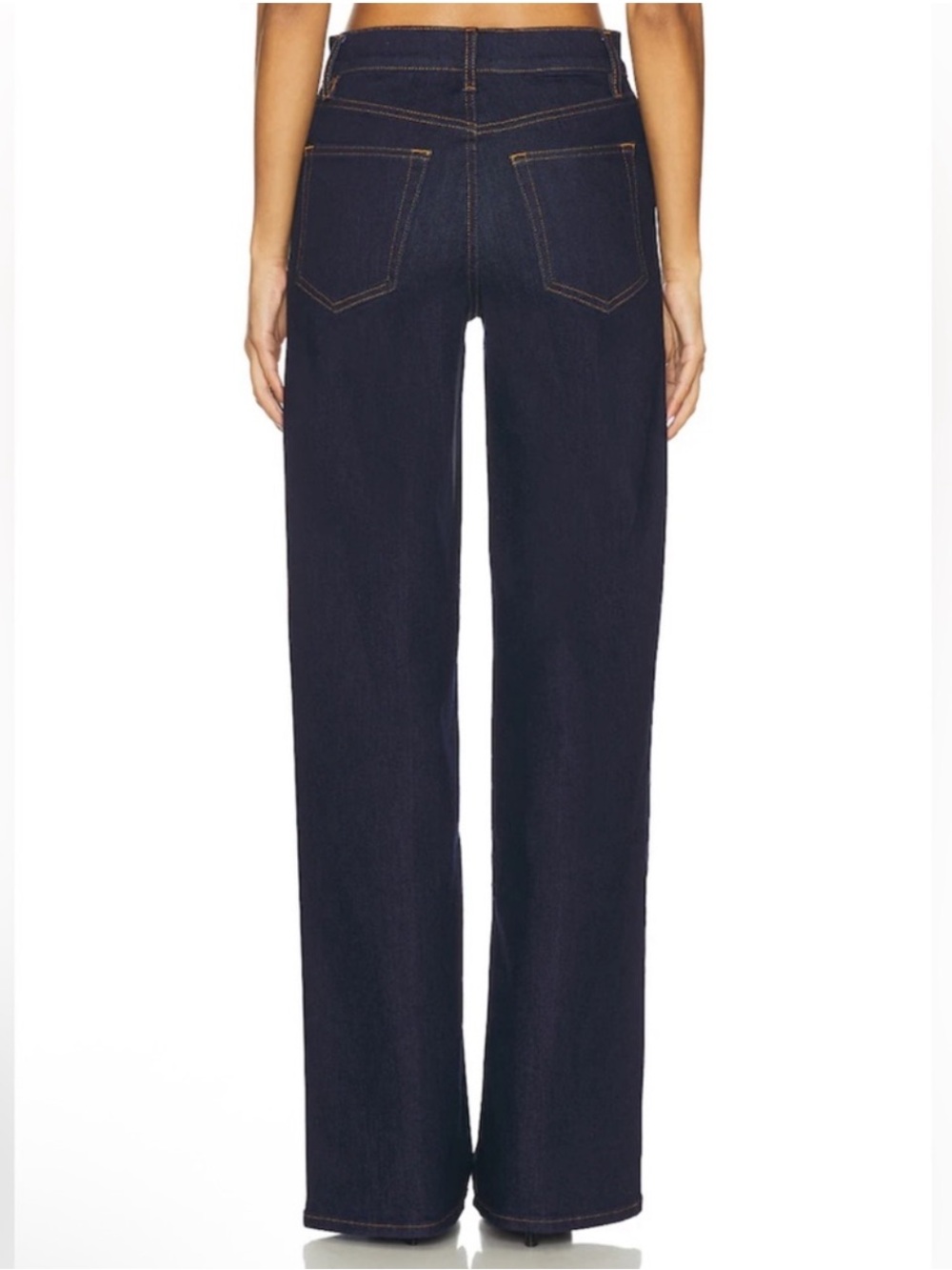 NEW Frame Le Slim Palazzo Long Wide Leg Rinse Dark Wash Size 24 - Picture 2 of 7